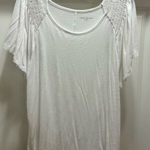 Lane Bryant Soft White Short Sleeve Top
